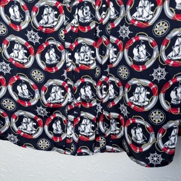 Brooks Brothers silk nautical ship neck tie long sleeve blouse 10 - Picture 5 of 9